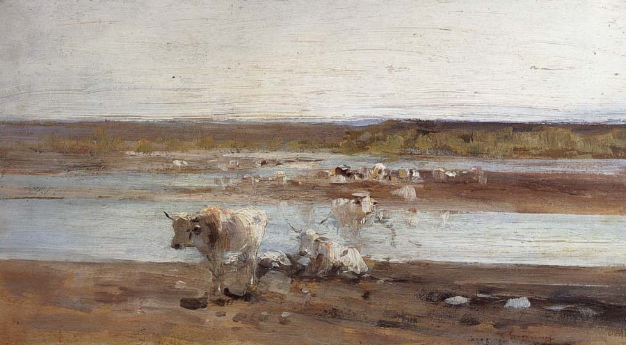 Nicolae Grigorescu Herd by the River